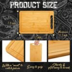 Nuenen 10 Pcs Bulk Wood Cutting Board with Handle 12 x 7.8 Inch Bamboo Wooden Kitchen Serving Chopping Boards for Pizza, Bread, Charcuterie, Fruit, Vegetables(Bamboo) - Image 3