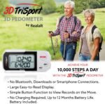 Realalt 3DTriSport Walking 3D Pedometer with Clip & Strap, eBook Included 30 Days Memory Accurate Step Counter, Walking Distance Miles/Km, Calorie Counter, Daily Exercise Time Monitor - Image 5
