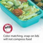 GoodCook Meal Prep Rectangle Two Compartment 20-Piece, Teal, Made without BPA - Image 4
