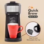Elite Gourmet HyperChiller EHC210N Iced/Hot Coffee Maker, K-Cup or Coffee Grounds, 8, 10 or 12oz Pours, Removable K-Cup Holder and Reusable Mesh Filter, Drip tray, Black/Stainless-Steel - Image 3
