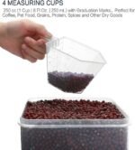 M MCIRCO Extra Large 7qt / 6.5L/220oz Tall Food Storage Containers, WIDE & DEEP, 4-Piece Plastic Airtight Kitchen Pantry Storage Containers for Flour, Sugar, with 4 Measuring Cups,20 Labels - Image 4