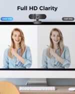 1080P Webcam Computer Camera with Microphone & Wide View - Auto Light Correction Webcam for PC, Mac, Laptop, Desktop - Built-in Privacy Cover Plug & Play USB for Zoom/Skype/Streaming - Image 3