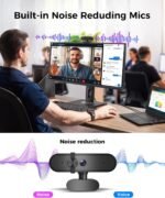 1080P Webcam Computer Camera with Microphone & Wide View - Auto Light Correction Webcam for PC, Mac, Laptop, Desktop - Built-in Privacy Cover Plug & Play USB for Zoom/Skype/Streaming - Image 5