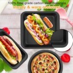 5-Piece Kitchen Non-Stick Baking Pan Set, Including Round/Square Cake Pan, Muffin Pan, Bread Pan, Baking Pan, and Baking Sheet, Durable and Scratch-Resistant Baking Set, Black - Image 4