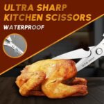 Huusk Kitchen Shears Set, Heavy Duty Poultry Shears, Japanese Kitchen Scissors for Meat, Chicken Bones, and Turkey, Christmas Gifts for Men Women - Image 3