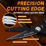 Huusk Kitchen Shears Set, Heavy Duty Poultry Shears, Japanese Kitchen Scissors for Meat, Chicken Bones, and Turkey, Christmas Gifts for Men Women - Image 4