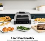 Ninja DG551 Foodi Smart XL 6-in-1 Indoor Grill with Air Fry, Roast, Bake, Broil, & Dehydrate, Foodi Smart Thermometer, 2nd Generation, Black/Silver - Image 3