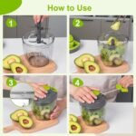 Manual Food Processor Vegetable Chopper, Portable Hand Pull String Garlic Mincer Onion Cutter for Veggies, Ginger, Fruits, Nuts, Herbs, etc., 900ml-Gray - Image 3