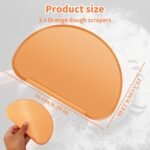Bowl Scraper 2PCS Silicone Bread Dough Scraper Bowl Spatula Curved Edge Flexible Bowl Scraper for Baking Food Scraper for Sourdough Bread Proofing Basket Pastry Cutter Tool, Orange - Image 3