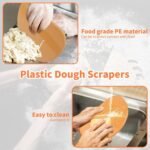 Bowl Scraper 2PCS Silicone Bread Dough Scraper Bowl Spatula Curved Edge Flexible Bowl Scraper for Baking Food Scraper for Sourdough Bread Proofing Basket Pastry Cutter Tool, Orange - Image 5