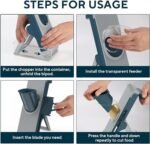 Eletronova Safe Mandoline Slicer, Multi Vegetable Chopper, Potato Fries Cutter, Detachable Blade, Kitchen Chopping Artifact,Fast Potato Fries/Chips Prep, Easy Clean (Blue) - Image 5