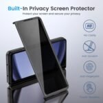 Ruky for Samsung Galaxy Z-Fold-5-Case, with Built-in Privacy Screen Protector & Support Wireless Charging Slim Full Body Protective Phone Case for Samsung Galaxy Z Fold 5 5G, Black - Image 3