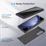 Ruky for Samsung Galaxy Z-Fold-5-Case, with Built-in Privacy Screen Protector & Support Wireless Charging Slim Full Body Protective Phone Case for Samsung Galaxy Z Fold 5 5G, Black - Image 4