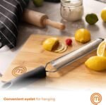 MasterChef Zester Grater with Handle, Kitchen Tool for Zesting Citrus Fruits & Finely Grating Parmesan Cheese, Garlic, Ginger, Coconut, Nutmeg, Wasabi, Chocolate etc, Stainless Steel - Image 6