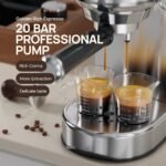 Espresso Machine 20 Bar, Compact Espresso Maker, Stainless Steel Expresso Coffee Machines with Steam Milk Frother & 34oz Removable Water Tank for Home, Cappuccino Machine, Great Gift - Image 4