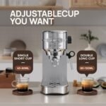 Espresso Machine 20 Bar, Compact Espresso Maker, Stainless Steel Expresso Coffee Machines with Steam Milk Frother & 34oz Removable Water Tank for Home, Cappuccino Machine, Great Gift - Image 5