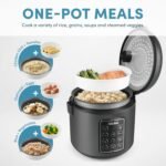 AROMA® Digital Rice Cooker, Multicooker, 6-Cup (Uncooked) / 12-Cup (Cooked), Steamer, Slow Cooker, Oatmeal Cooker, Grain Cooker, Auto Keep Warm, 3 Qt, Black, ARC-966BD - Image 3