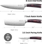 PAUDIN Kitchen Knife Set, 3 Piece High Carbon Stainless Steel Professional Chef Knife Set with Ultra Sharp Blade & Wooden Handle (Kitchen Knife Set 3 Pcs) - Image 3