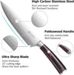 PAUDIN Kitchen Knife Set, 3 Piece High Carbon Stainless Steel Professional Chef Knife Set with Ultra Sharp Blade & Wooden Handle (Kitchen Knife Set 3 Pcs) - Image 4