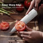 PAUDIN Kitchen Knife Set, 3 Piece High Carbon Stainless Steel Professional Chef Knife Set with Ultra Sharp Blade & Wooden Handle (Kitchen Knife Set 3 Pcs) - Image 5