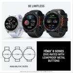 Garmin fēnix® 8 – 43mm, AMOLED, Premium Multisport GPS Smartwatch, Long-Lasting Battery Life, Dive-Rated, Built-in LED Flashlight, Silver with Whitestone Band - Image 5