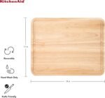 KitchenAid Classic Rubberwood Cutting Board with Perimeter Trench, Reversible Chopping Board, 11-inch x 14-Inch, Natural - Image 6