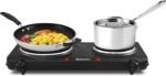Elite Gourmet EDB-302BF Countertop Double Cast Iron Burner, 1500 Watts Electric Hot Plate, Temperature Controls, Power Indicator Lights, Easy to Clean, Black - Image 4