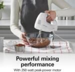Hamilton Beach 6-Speed Electric Hand Mixer with Whisk, Traditional Beaters, Snap-On Storage Case, 250 Watts, White - Image 4