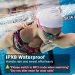 Swimming Headphones-Bone Conduction Headphones, IP68 Waterproof Open Earphones, LiteSurge Bluetooth 5.4 Underwater Sport Earbuds with 32 GB MP3 Memory for Swimming, Marathon-Black - Image 3