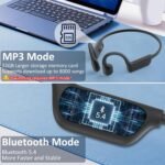 Swimming Headphones-Bone Conduction Headphones, IP68 Waterproof Open Earphones, LiteSurge Bluetooth 5.4 Underwater Sport Earbuds with 32 GB MP3 Memory for Swimming, Marathon-Black - Image 5