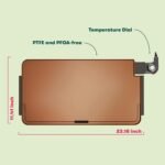 bella XL Electric Ceramic Titanium Griddle, Make 15 Eggs At Once, Healthy-Eco Non-stick Coating, Hassle-Free Clean Up, Large Submersible Cooking Surface, 12" x 22", Copper/Black - Image 4