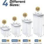 Airtight Food Storage Containers with Lids, Clear Pantry Canister Set for Kitchen Organization, Stackable Organizers for Food, BPA Free Plastic 14-Pack with Different Sizes Dark Gray - Image 3