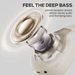 Monster Persona 5th ANC-Wireless Bluetooth Over-Ear Headphones with Microphone, 70H Playtime, Bluetooth 6.0, Comfortable and Foldable Design (Beige) - Image 4
