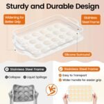 Silicone Mini Muffin Pan With Metal Reinforced Frame - 24 Cups Durable Silicone Cupcake Pan for Muffin, Cupcakes, BPA Free and Dishwasher Safe - 1 Piece Beige with Rainbow Spots - Image 5