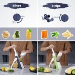 SupMaKin Safe Mandoline Slicer for Kitchen, Potato Slicer, All in 1 Vegetables Slicer and Chopper, French Fry Cutter, Adjustable Thickness, Dishwasher Safe Chopping Artifact Gift (Blue) - Image 5