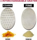 Cheese Grater Citrus Lemon Zester with Food Storage Container & Lid - Perfect For Hard Parmesan Or Soft Cheddar Cheeses, Ginger, Vegetables, Butter, Chocolate & Nutmeg (Red) - Image 3