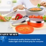 Cheese Grater Citrus Lemon Zester with Food Storage Container & Lid - Perfect For Hard Parmesan Or Soft Cheddar Cheeses, Ginger, Vegetables, Butter, Chocolate & Nutmeg (Red) - Image 4