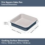 OXO Good Grips Non-Stick Pro Ceramic Coated Metal Bakeware 9” Square Cake Pan – Storm Blue - Image 7