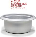 Elite Gourmet ERC-003X Electric Rice Cooker with Automatic Keep Warm Makes Soups, Stews, Grains, Hot Cereals, 6 Cups Cooked (3 Cups Uncooked), White - Image 5