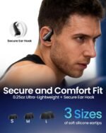 LEEMC Wireless Earbuds, Bluetooth Headphones 6.0, Ear Buds with Touch Screen, ANC ENC Noise Cancelling, 40H Bass Stereo Sound Over-Ear Earphones for iOS, Android, Sports, Workout, Black - Image 3