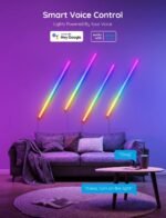 Govee Glide Wall Lights, RGBIC LED Light, Smart Gaming Light Compatible with SmartThings, RGB Lights Bar, LED Wall Lights for Bedroom, 2 Panels Set (3 Sections/Panel) - Image 4
