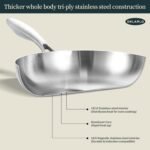 DELARLO Whole Body Tri-Ply Stainless Steel Frying Pan set, 8”/10”/12” Cooking pans, Kitchen Cookware Set, Fast Heating Chef's pan with Ergonomic Handles, Suitable for All Stove - Image 3