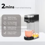 CHULUX Slim Single Serve Coffee Maker for K Pods, One Cup Coffee Maker Fits 7.3" Travel Mugs, Coffee Machine with 6 to 12oz Brew Sizes - Image 3