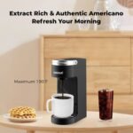 CHULUX Slim Single Serve Coffee Maker for K Pods, One Cup Coffee Maker Fits 7.3" Travel Mugs, Coffee Machine with 6 to 12oz Brew Sizes - Image 4