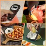 6 PCS Kitchen Gadgets,Space Saving Stackable Tools,Cheese Grater,Peeler,Pizza Cutter,Bottle Opener,Grinder,and Herb Stripper - Image 4