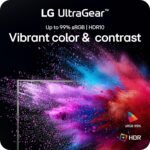 LG 24G411A-B 24-inch Ultragear Full HD (1920 x 1080) IPS Gaming Monitor, 144Hz (O/C), 1ms MBR, NVIDIA G-Sync Compatible, AMD FreeSync, HDR10, HDMI, DisplayPort, Slim Stand, Black - Image 4