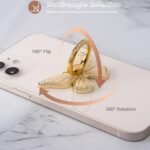 Butterfly Cell Phone Ring Grip Holder, 360 Degrees Rotation Phone Ring Grip Stand, Metal Finger Kickstand Compatible with iPhone, Samsung Galaxy, Android Phone - Image 3