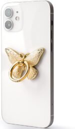 Butterfly Cell Phone Ring Grip Holder, 360 Degrees Rotation Phone Ring Grip Stand, Metal Finger Kickstand Compatible with iPhone, Samsung Galaxy, Android Phone - Image 4
