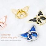 Butterfly Cell Phone Ring Grip Holder, 360 Degrees Rotation Phone Ring Grip Stand, Metal Finger Kickstand Compatible with iPhone, Samsung Galaxy, Android Phone - Image 6
