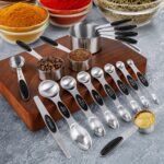 Measuring Cups & Spoons Set of 16, BOBIPRO Stainless Steel 8 Nesting Measure Cups Set & 7 double-sided Magnetic Measuring Spoons Set & 1 Leveler for Dry and Liquid Ingredient - Image 4